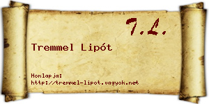 Tremmel Lipót névjegykártya